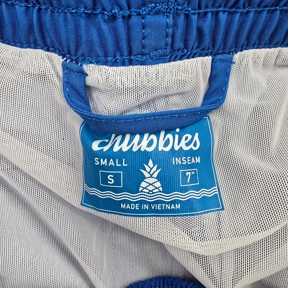 Chubbies Swim Trunk Mens Small Blue The Pump Up The Jams‎ 7